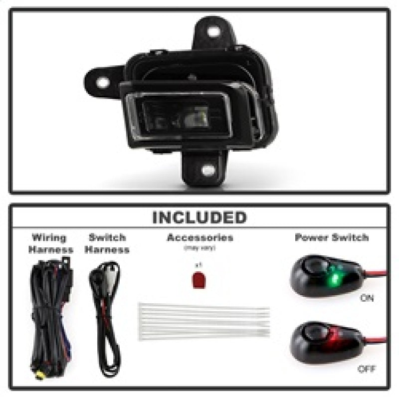 Spyder 23-25 GMC Sierra 1500 OEM Style LED Fog Light w/ Switch - Clear (FL-GS2023-LED-C)
