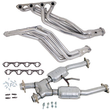 画像をギャラリービューアに読み込む, BBK 94-95 Ford Mustang 5.0L 1-5/8 Long Tube Headers w/High Flow Catted X-Pipe (Silver Ceramic)