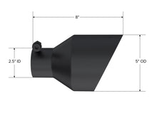 画像をギャラリービューアに読み込む, MBRP Black-Coated Tip 2.5in ID, 5in OD Out, 8in Length, Angle Cut, Dual Wall