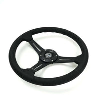 画像をギャラリービューアに読み込む, NRG Reinforced Micro Suede Racing Steering Wheel 350mm / 2.5in Deep / 4mm Matte Black Spoke