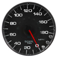 画像をギャラリービューアに読み込む, Autometer Spek-Pro Gauge Speedometer 5in 180 Mph Elec. Programmable Black/Black