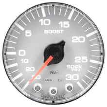 画像をギャラリービューアに読み込む, Autometer Spek-Pro Gauge Vac/Boost 2 1/16in 30Inhg-30psi Stepper Motor W/Peak &amp; WarnSilver/Chrome