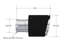 画像をギャラリービューアに読み込む, MBRP 15-23 Dodge Charger 5.7L/6.2L/6.4L T304 3in ID / 5in OD Out / 8in Length Angle Cut Carbon Tip