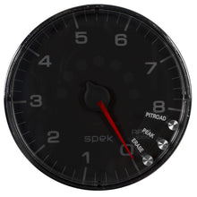 画像をギャラリービューアに読み込む, Autometer Spek-Pro Gauge Tachometer 5in 8K Rpm W/Shift Light &amp; Peak Mem Black/Chrome