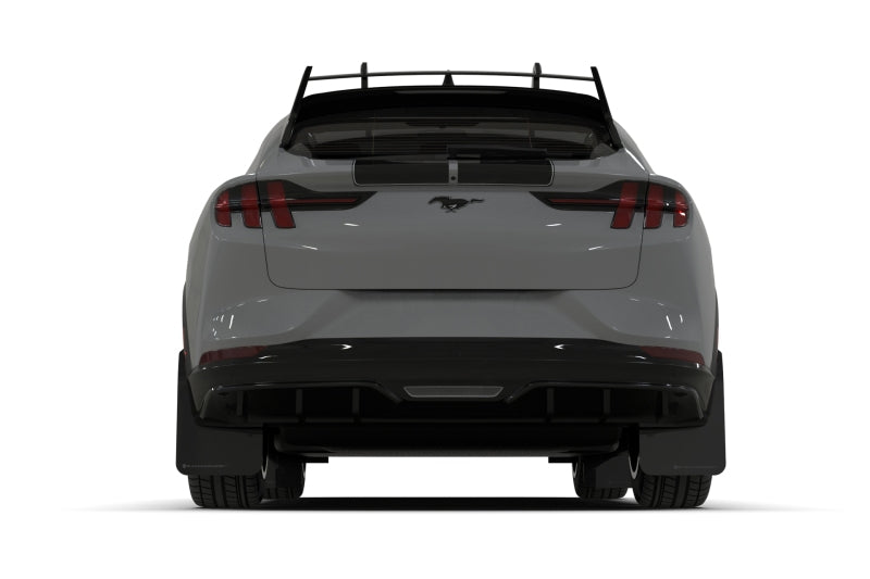 Rally Armor 2021-26 Ford Mach-E Rally Edition Black UR Mud Flap Metallic Black Logo