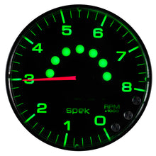 画像をギャラリービューアに読み込む, Autometer Spek-Pro Gauge Tachometer 5in 8K Rpm W/Shift Light &amp; Peak Mem Black/Black