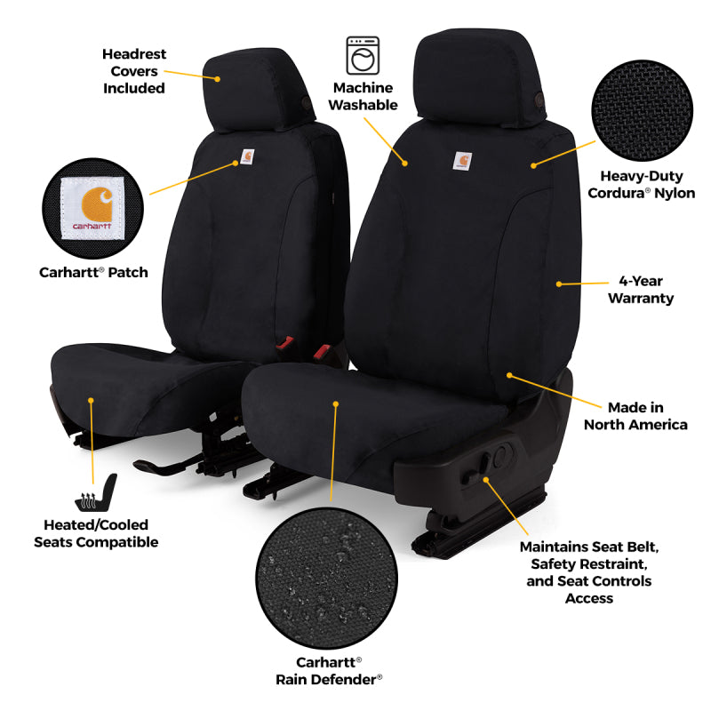 Covercraft 24-25 Ford Ranger Carhartt Super Dux SeatSaver Second Row Custom Seat Cover - Black