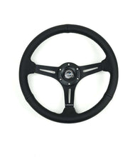 画像をギャラリービューアに読み込む, NRG Reinforced Perforated Leather Racing Steering Wheel 350mm / 2.5in Deep / 4mm Matte Black Spoke