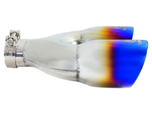 画像をギャラリービューアに読み込む, aFe Takeda 2.5in 304 Stainless Steel Clamp-on Exhaust Tip Passenger Side 2.5in Inlet 4inDual - Blue