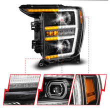 画像をギャラリービューアに読み込む, ANZO 21-23 Ford F150 LED Projector Headlight w/Switchback+Sequential - Black (Driver Side Only)