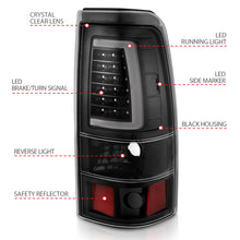 画像をギャラリービューアに読み込む, ANZO 2003-2006 Chevy Silverado 1500 LED Taillights Plank Style Black w/Clear Lens