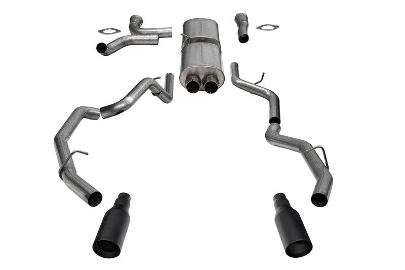 Corsa 25-26 RAM 1500 RHO Crew Cab 3.0L Turbo Cat-Back Dual Rear Exit w/ 5in Single Black Pro Series