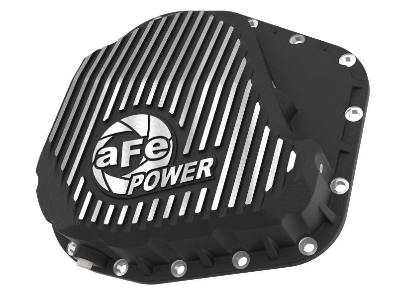 aFe POWER Pro Series Rear Diff Cover Black w/ Machined Fins Ford F-250/350 23-26 (Sterling 11.6)