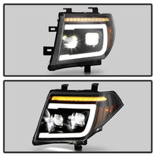 画像をギャラリービューアに読み込む, Spyder Apex 05-08 Nissan Frontier High-Power LED Module Headlights - Black (PRO-YD-NF05AP-SEQGR-BK)