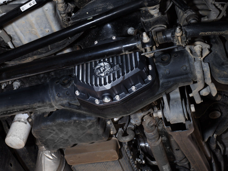 aFe POWER Pro Series Front Diff Cover Black w/ Machined Fins Ford F-250/350 23-26 (Dana M235)