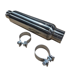 画像をギャラリービューアに読み込む, Kooks 3in. Round Clamp In Muffler 14in. Long Polished Stainless Steel