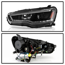 画像をギャラリービューアに読み込む, Spyder 08-17 Mitsubishi Lancer EVO 10 Projector Headlights - Black (PRO-YD-ML08V2HIDSI-SEQ-BK)
