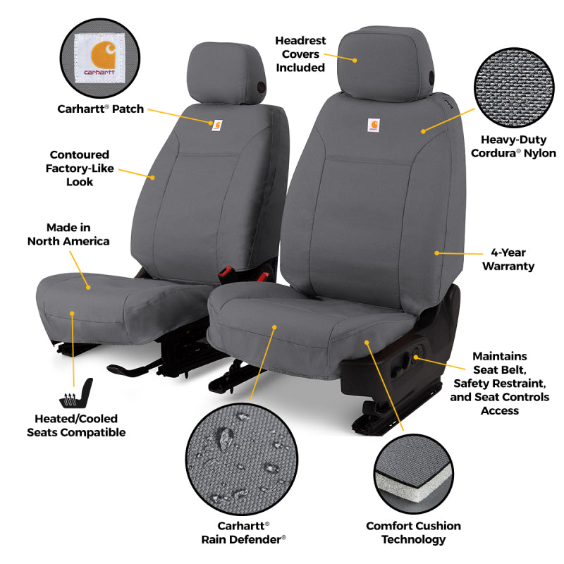 Covercraft 09-26 Ford E-Series Custom Carhartt Super Dux PrecisionFit Seat Covers - Charcoal