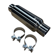 画像をギャラリービューアに読み込む, Kooks 3in Round Clamp In Muffler 10in Long Body Polished Stainless Steel