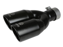画像をギャラリービューアに読み込む, aFe Takeda 304 Stainless Steel Clamp-on Exhaust Tip Black 2-1/2ininlet x 3-1/2in Outlet X 12in L