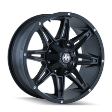 画像をギャラリービューアに読み込む, Mayhem 8090 Rampage 17x9 / 5x114.3 BP / 18mm Offset / 87mm Hub Matte Black Wheel