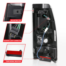 画像をギャラリービューアに読み込む, ANZO 2003-2006 Chevy Silverado 1500 LED Taillights Plank Style Black w/Clear Lens