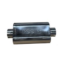 画像をギャラリービューアに読み込む, Kooks 3in Oval Clamp In Center/Center Muffler 12in Long Body Polished Stainless Steel