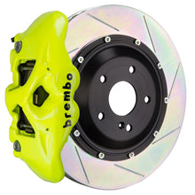 画像をギャラリービューアに読み込む, Brembo 11-18 Cayenne Turbo Rear GT BBK 4 Piston Cast 380x28 2pc Rotor Slotted Type1 - Fluo. Yellow