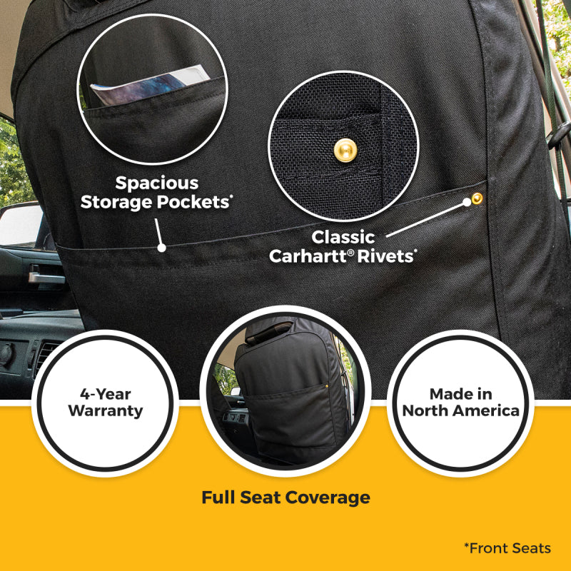 Covercraft 18-25 Jeep Wrangler JL Carhartt Super Dux SeatSaver Front Row Custom Seat Cover - Black