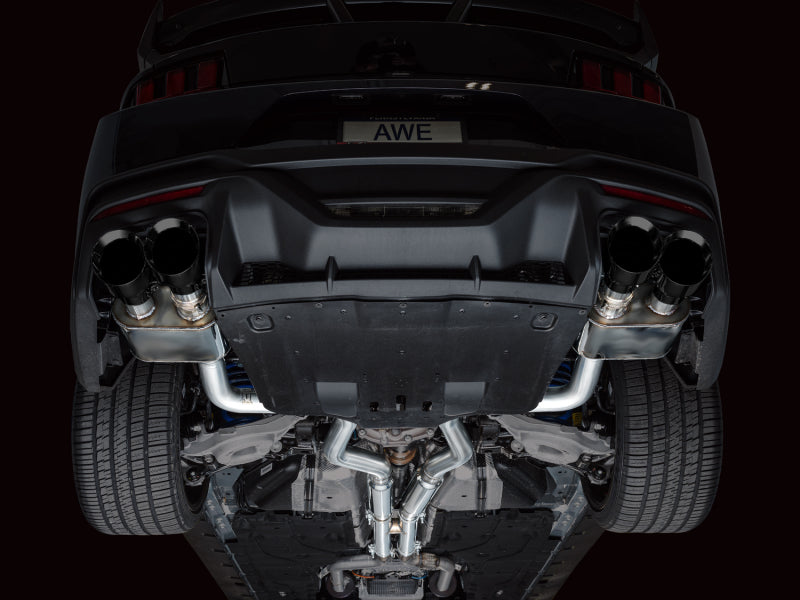 AWE 2024 Ford Mustang Dark Horse S650 RWD SwitchPath Cat-Back Exhaust w/ Quad Diamond Black Tips