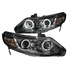画像をギャラリービューアに読み込む, ANZO 2006-2011 Honda Civic Projector Headlights w/ Halo Black (CCFL)