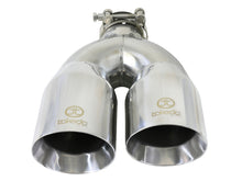 画像をギャラリービューアに読み込む, aFe Takeda 2.5in 304 Stainless Steel Clamp-on Tip Passenger Side 2.5in Inlet 4inDual - Polished