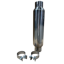 画像をギャラリービューアに読み込む, Kooks 3in. Round Clamp In Muffler 14in. Long Polished Stainless Steel