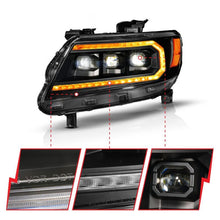 画像をギャラリービューアに読み込む, ANZO 15-22 Chevy Colorado Full LED Headlights w/ Initiation (Amber DRL) - Black