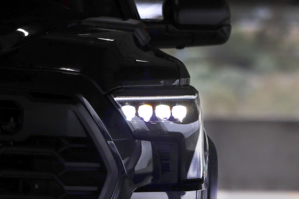 AlphaRex 22-23 Toyota Tundra NOVA-Series Headlights Black w/Amber DRL - Req 810029 OR 810030