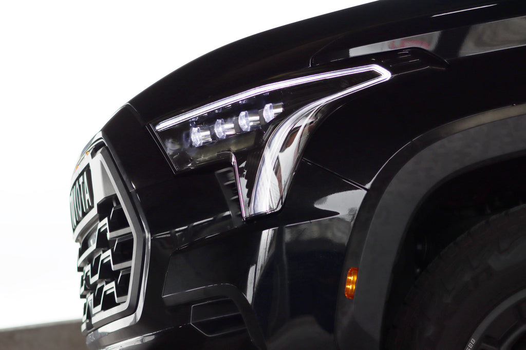 AlphaRex 22-23 Toyota Tundra NOVA-Series Headlights Black w/Amber DRL - Req 810029 OR 810030