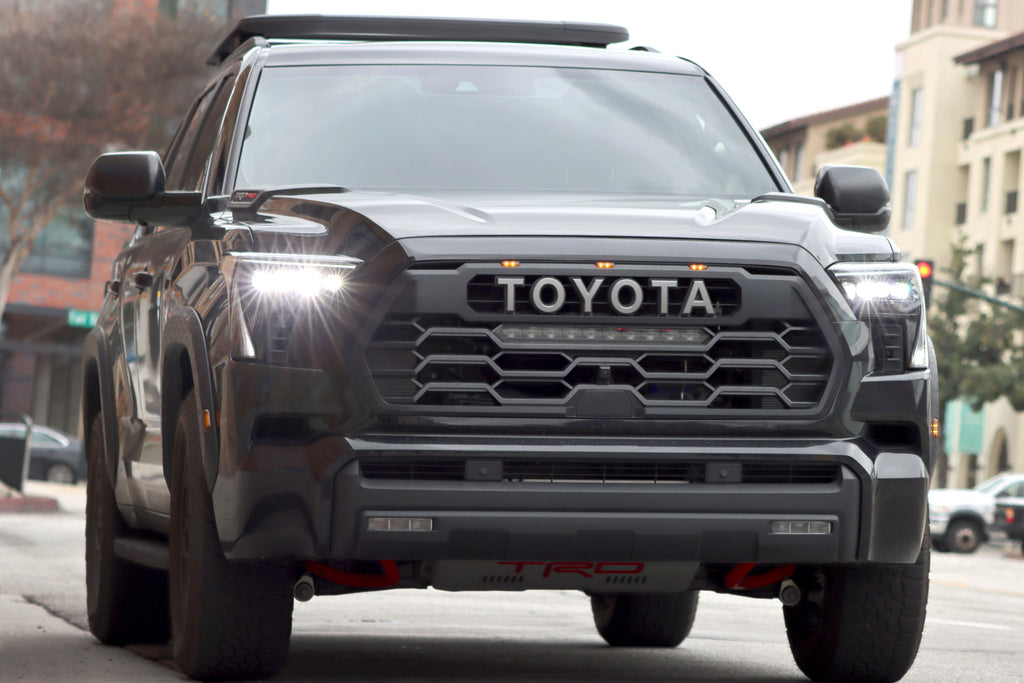 AlphaRex 22-23 Toyota Tundra NOVA-Series Headlights Black w/Amber DRL - Req 810029 OR 810030