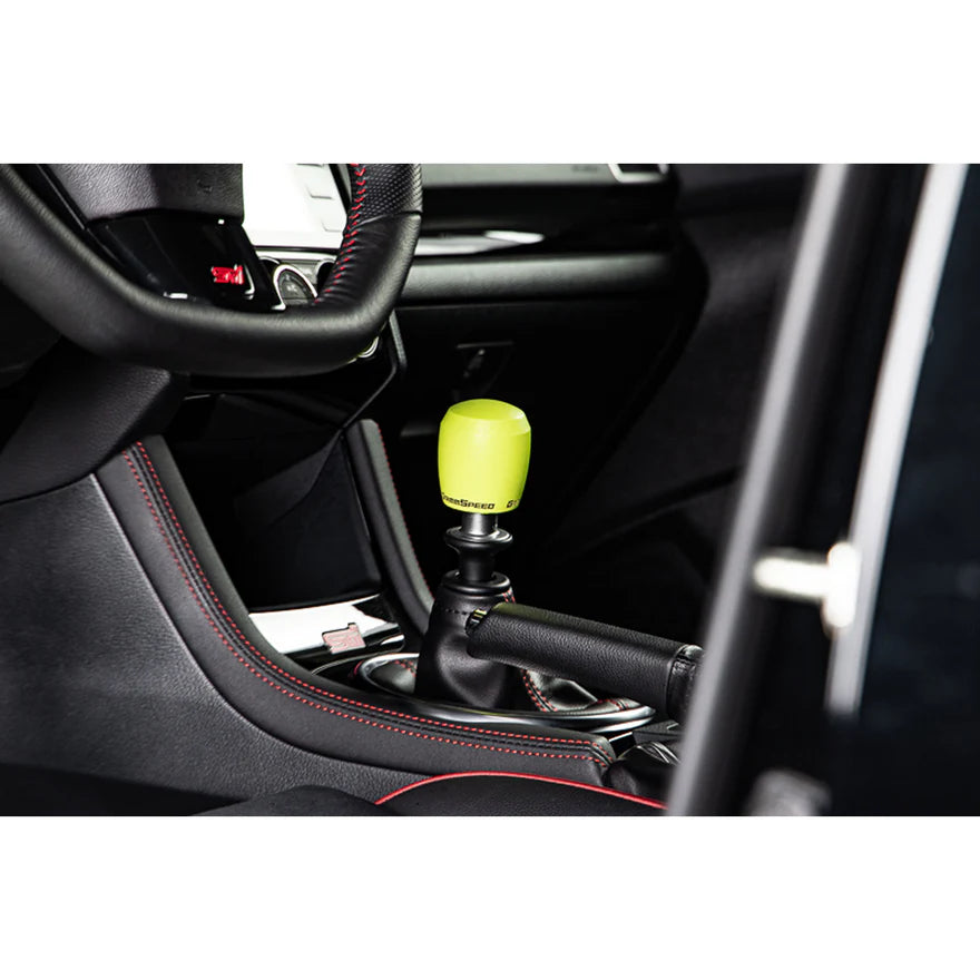 GrimmSpeed Stubby Shift Knob Stainless Steel - Subaru 5 and 6 Speed Manual Transmission - Neon Green