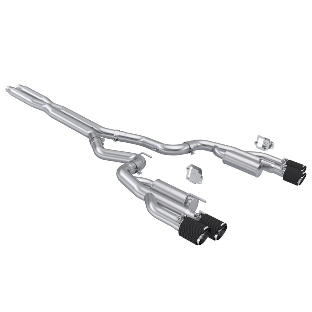 MBRP 2024+ Ford Mustang 5.0L T304 SS 3in Cat-Back Exhaust w/ Quad Carbon Fiber Tips (Valve Delete)