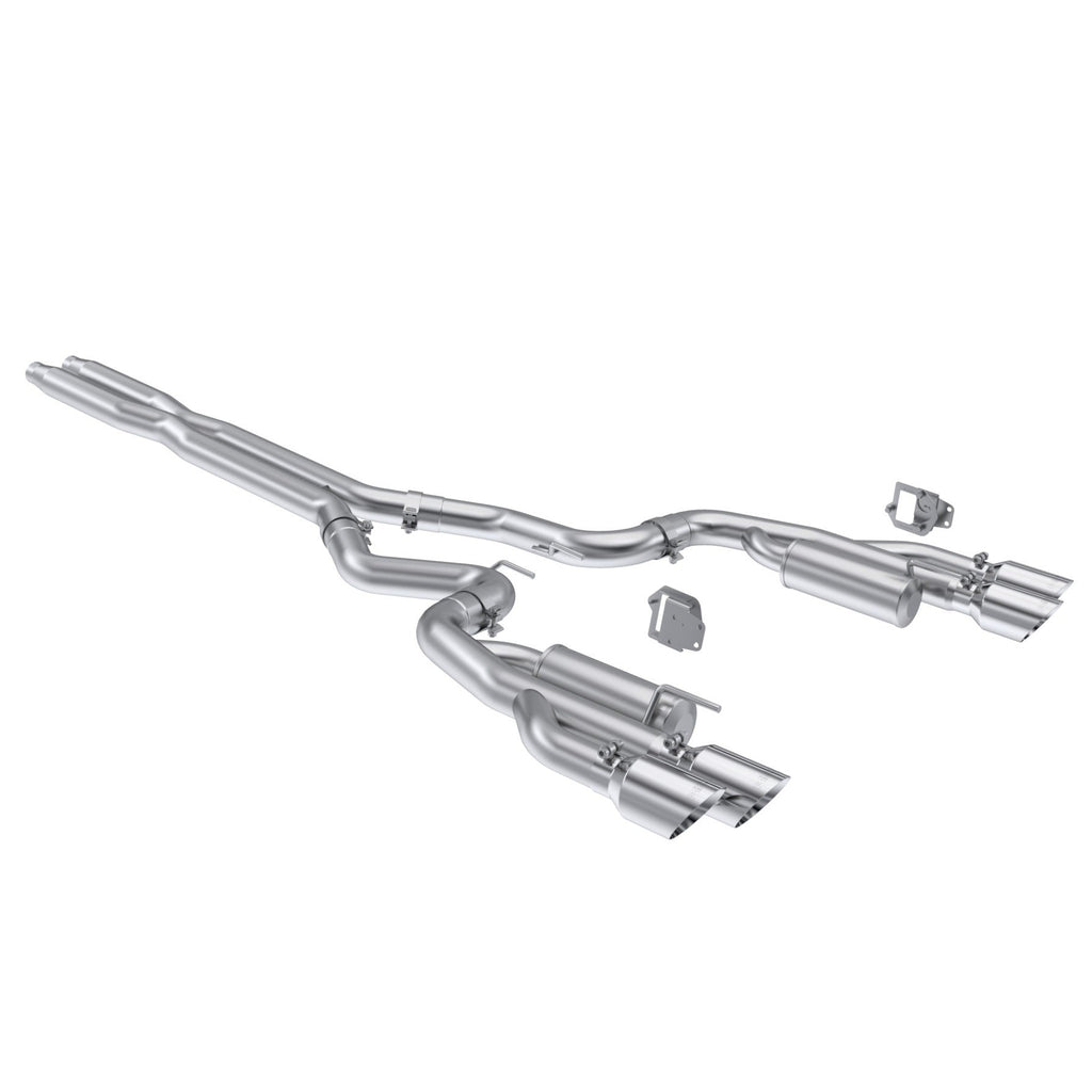 MBRP 2024+ Ford Mustang 5.0L Alum. SS 3in Cat-Back Dual Split Exhaust w/ Quad Tips (Valve Delete)
