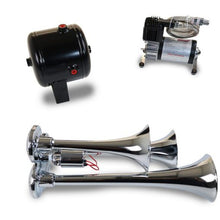 画像をギャラリービューアに読み込む, Kleinn Triple Chrome Horn Kit w/ 130 PSI Air Compressor / 1.0 gal Air Tank
