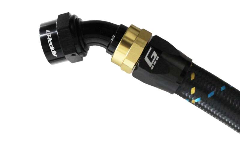 GReddy AN12 45 DEGREE HOSE END SWIVEL BLACK/GOLD ANODIZED