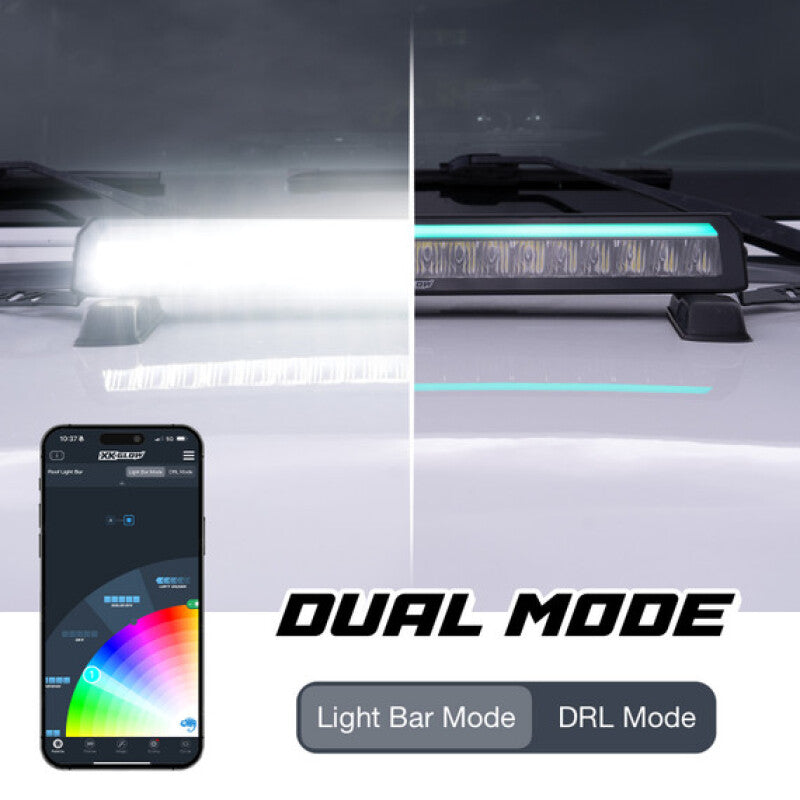 XK Glow XKmax 10in Offroad Light Bar w/ RGBW Chasing DRL & App Control