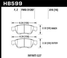 画像をギャラリービューアに読み込む, Hawk 14-15 Infiniti Q60 HPS 5.0 Front Brake Pads