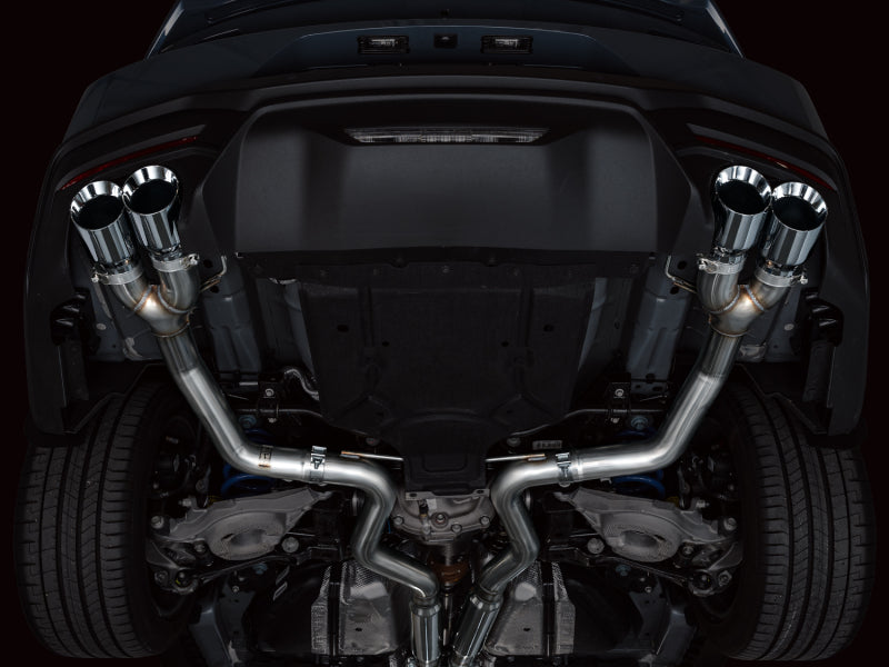 AWE 2024 Ford Mustang GT Fastback S650 RWD Track Edition Cat-Back Exhaust w/ Quad Chrome Silver Tips