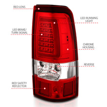 画像をギャラリービューアに読み込む, ANZO 2003-2006 Chevy Silverado 1500 LED Taillights Plank Style Chrome With Red/Clear Lens