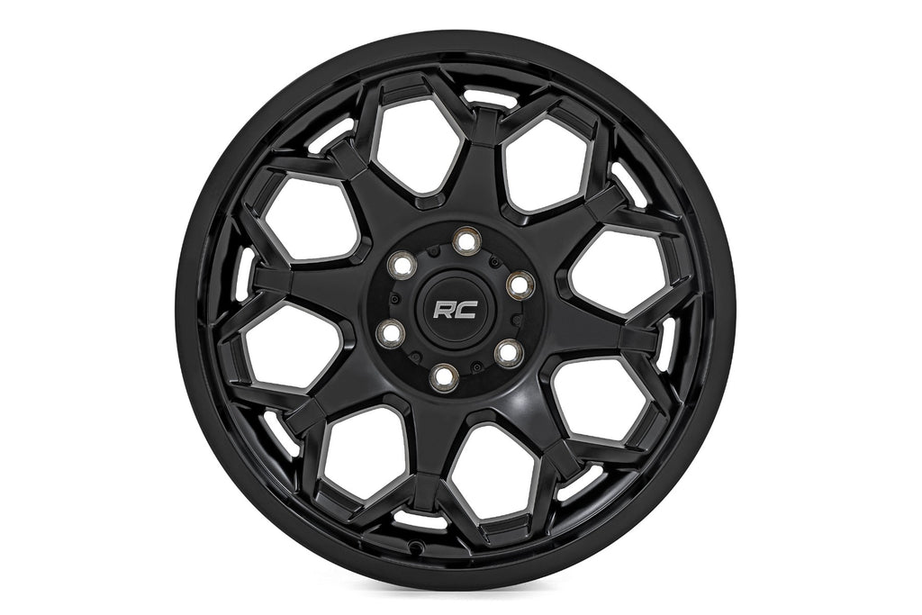 Rough Country 80 Series Wheel | One-Piece | Semi Gloss Black | 20x10 | 5x5 | -19mm