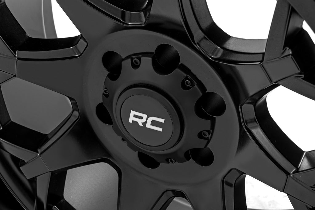 Rough Country 80 Series Wheel | One-Piece | Semi Gloss Black | 20x10 | 5x5 | -19mm