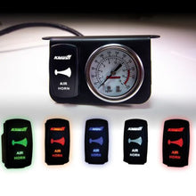 画像をギャラリービューアに読み込む, Kleinn Panel Mounted 160 PSI Gauge w/ an Illuminated RED Momentary Rocker Switch