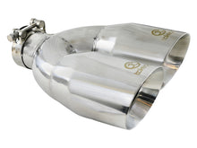 画像をギャラリービューアに読み込む, aFe Takeda 2.5in 304 Stainless Steel Clamp-on Tip Passenger Side 2.5in Inlet 4inDual - Polished